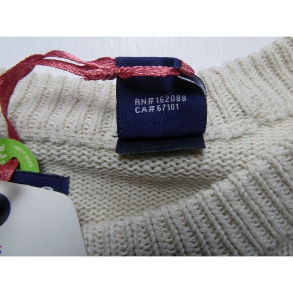 Chaps Men's Crewneck‎ American Flag Sweater Off White Size XL - Picture 7 of 11